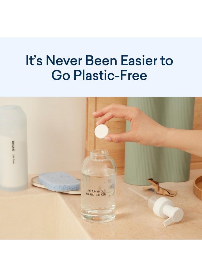 Blueland BLUELAND Hand Soap Starter Set Slate - 1 Refillable Glass Foaming Hand Soap Dispenser + 4 Tablets Refills | Iris Agave Scent | Eco Friendly Hand Soap | Makes 4 x 9 Fl oz bottles (36 Fl oz total)  - Image 2