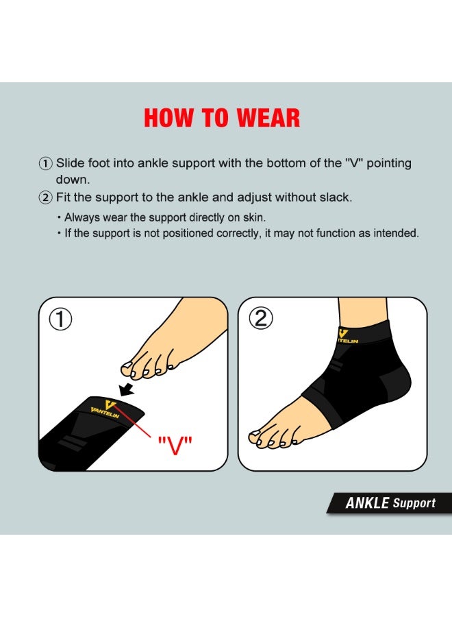 Kowa Vantelin Support Ankle M Size Black Colour For Ankle Discomfort Provides Ankle & Arch Support Ankle Support 1 Pc/Pack - Image 5