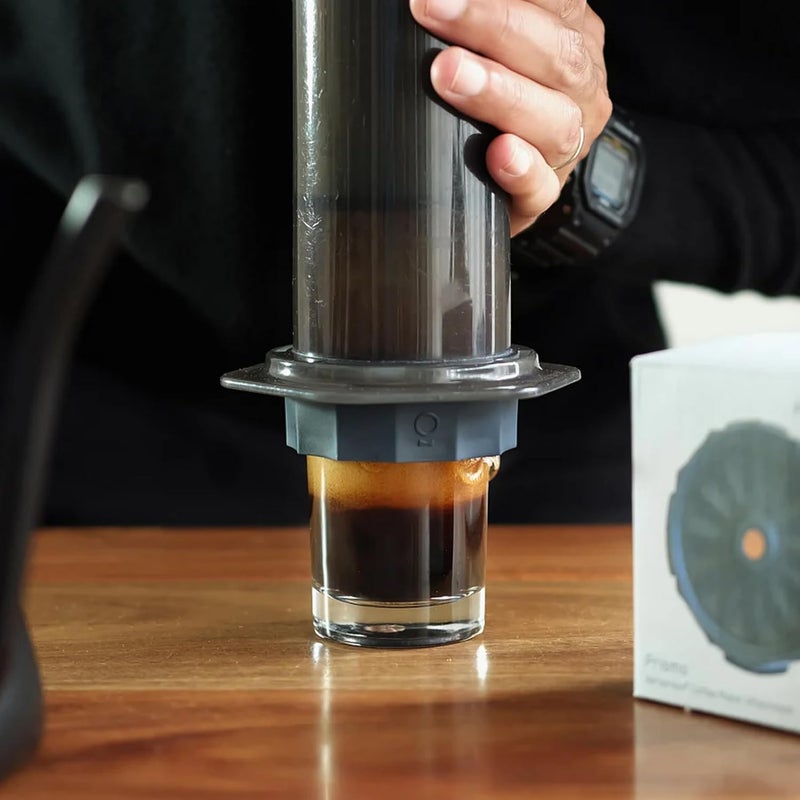 FELLOW Prismo Attachment for AeroPress Coffee Maker - Enhance Your Manual Coffee Maker to Brew Espresso-Style and No-Drip Immersion Coffees, Reusable Metal Filter | Reusable Stainless Steel Metal Filter, Pressure Flow Control, Full Immersion Brewing, No Inversion Needed, Cold Brew Ready - Image 2