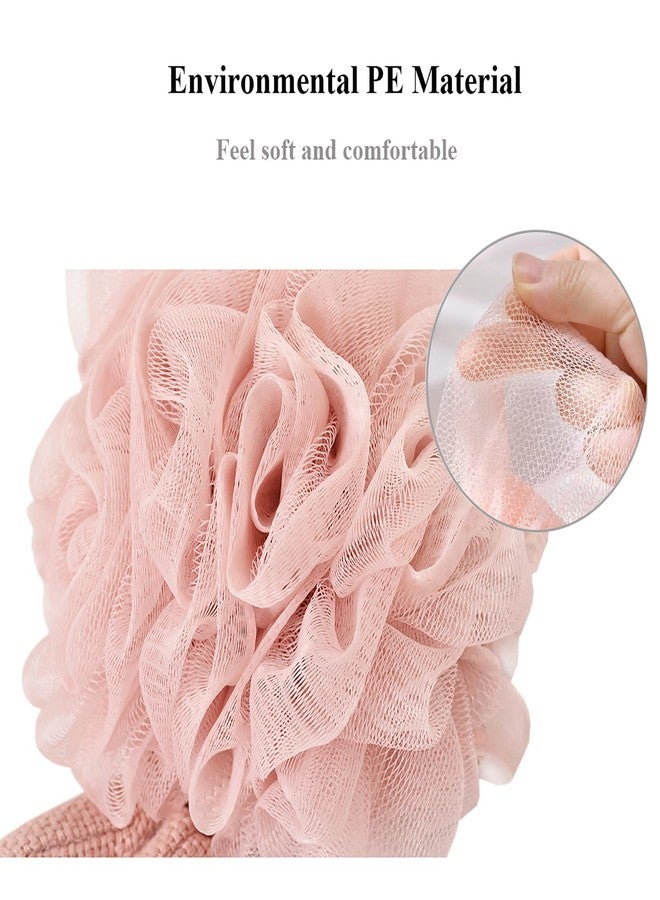 Yisella Kids Bath Loofah for Girls and Women,Soft Mesh Luffa with Cute Bunny Animal Character Exfoliating Body Scrubber Bath Sponge for Shower (2 Piece) - Pink & White - Image 5