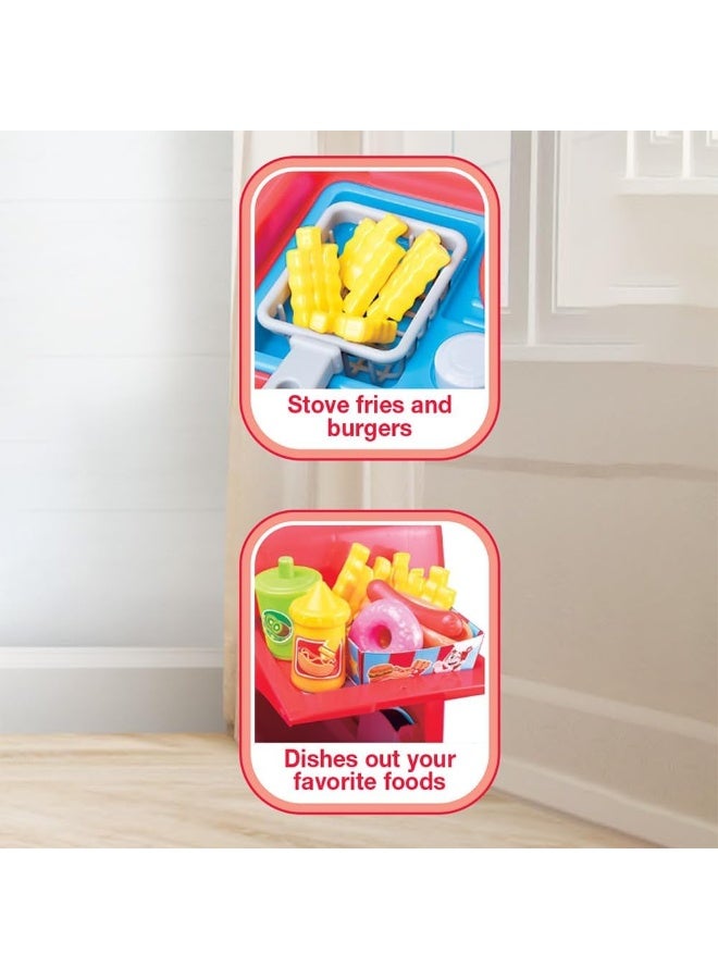 Happy Kids مجموعة لعب شاحنة دلي ليتل ليرنرز - كشك طعام متحول مع مؤثرات صوتية و 26 قطعة - Image 3