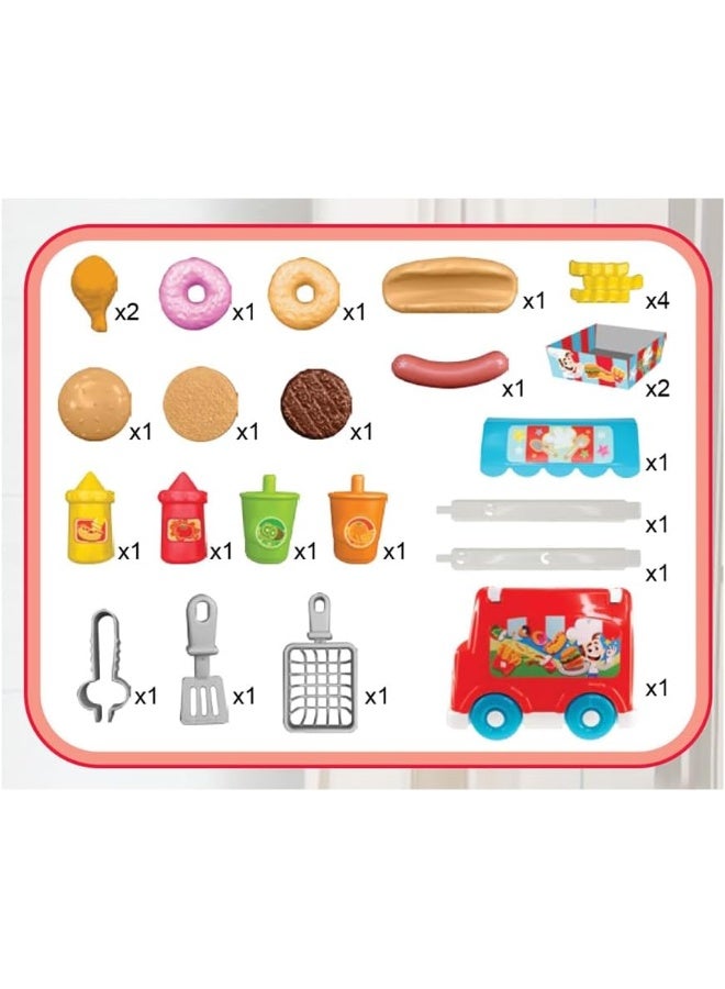 Happy Kids مجموعة لعب شاحنة دلي ليتل ليرنرز - كشك طعام متحول مع مؤثرات صوتية و 26 قطعة - Image 4