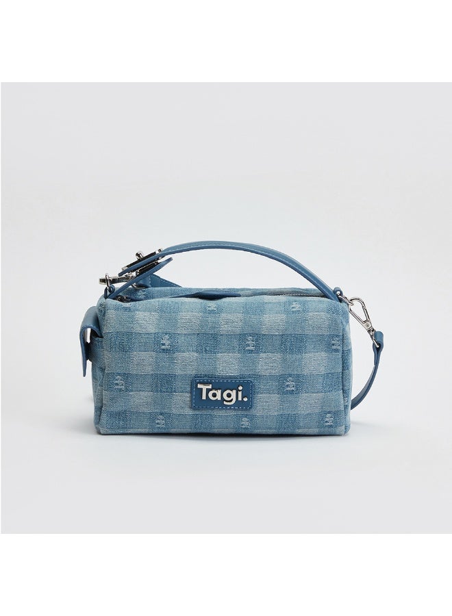 TG Tagi.  Square Denim Crossbody Shoulder Bag - Simple Small Bag for Commuting - Crossbody Bag - Image 1