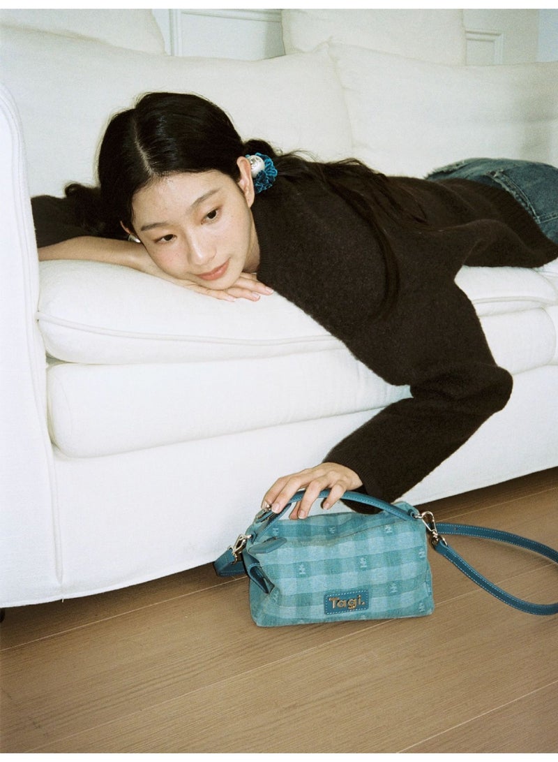 TG Tagi.  Square Denim Crossbody Shoulder Bag - Simple Small Bag for Commuting - Crossbody Bag - Image 4