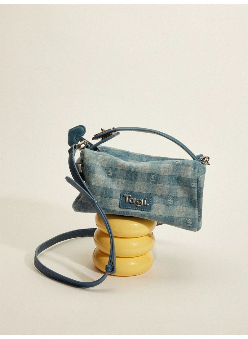 TG Tagi.  Square Denim Crossbody Shoulder Bag - Simple Small Bag for Commuting - Crossbody Bag - Image 5