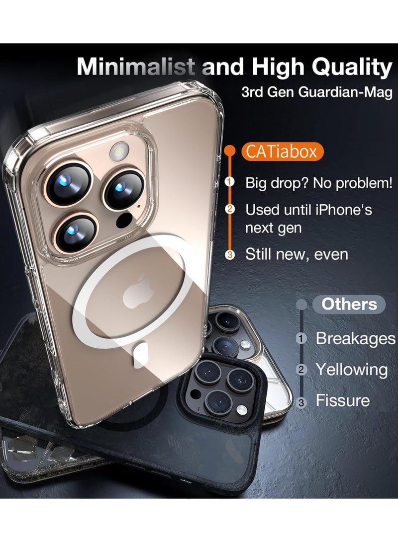 جراب شفاف متوافق مع هاتف ايفون 16 برو ماكس من نوع الماج سيف يدعم الشاحن السريع - Image 4