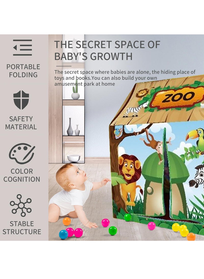 Kids Play Tent Playhouse Tent for Boys and Girls Portable Play Tent for Kids Chool Toys for Indoor and Outdoor Games Children Playhouse (Forest House)  - Image 4
