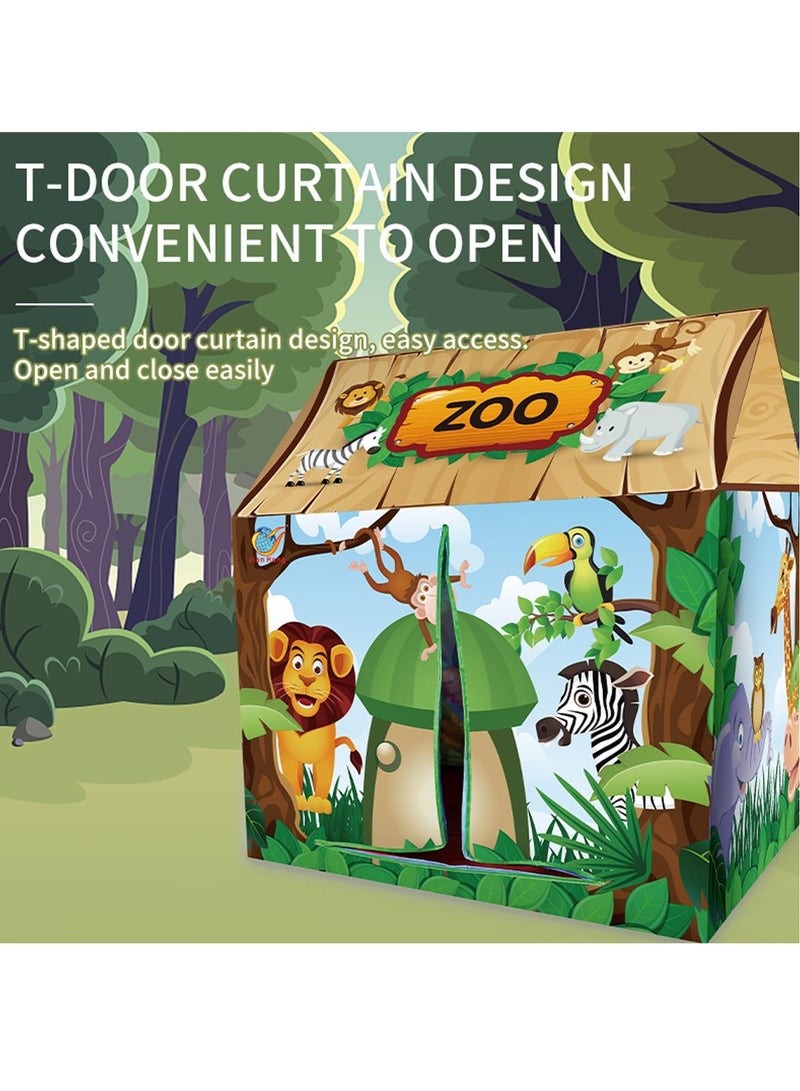 Kids Play Tent Playhouse Tent for Boys and Girls Portable Play Tent for Kids Chool Toys for Indoor and Outdoor Games Children Playhouse (Forest House)  - Image 2