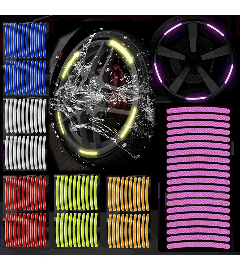 120pcs Glow in The Dark Tire Decals Bright Rim Stickers for Vehicles Motorbikes Bicycles Safety - Image 1