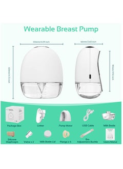 Excefore Wearable Breast Pump Hands Free, Portable Electric Double Breast Pump With 4 Modes And 9 Levels Adjustable Painless Strong Suction Power, LCD Display, Low Noise And Memory Function, 16-24mm, 1 Pack  - Image 2