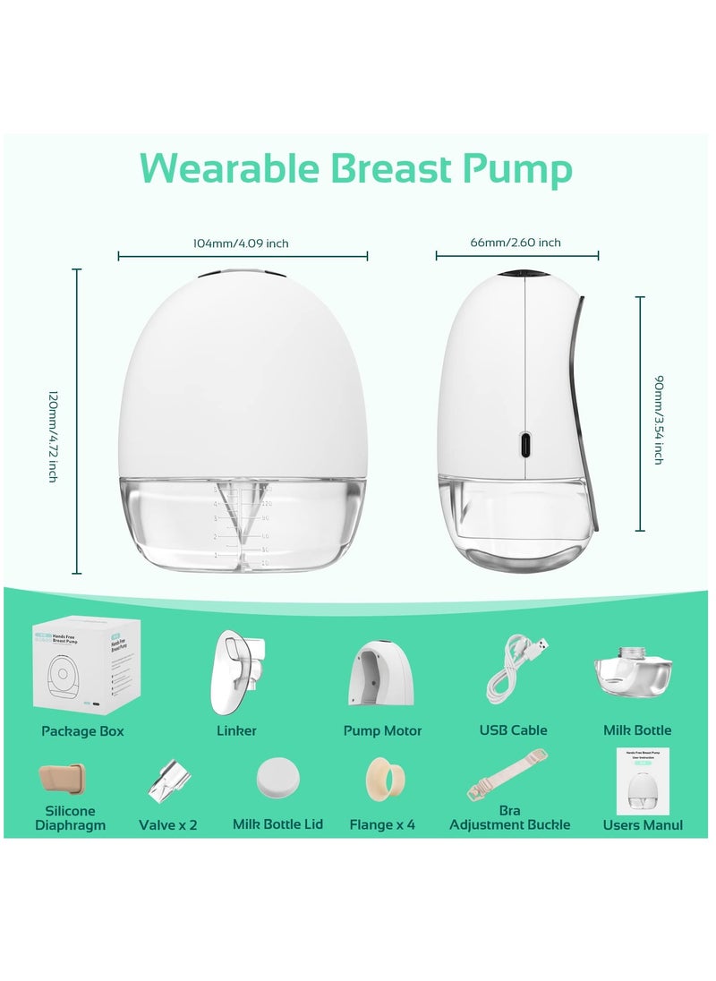 Excefore - Wearable Breast Pump Hands Free, Portable Electric Double Breast Pump With 4 Modes And 9 Levels Adjustable Painless Strong Suction Power, LCD Display, Low Noise And Memory Function, 16-24mm, 1 Pack - Image 1