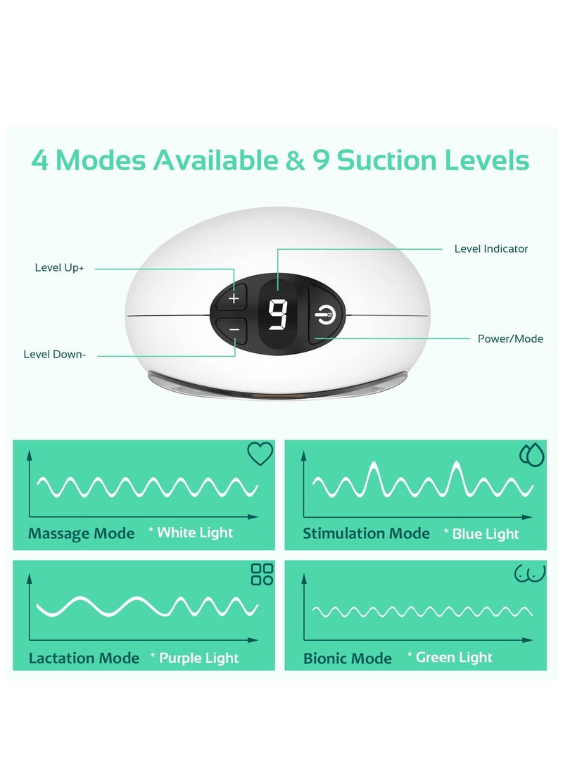 Excefore - Wearable Breast Pump Hands Free, Portable Electric Double Breast Pump With 4 Modes And 9 Levels Adjustable Painless Strong Suction Power, LCD Display, Low Noise And Memory Function, 16-24mm, 1 Pack - Image 1