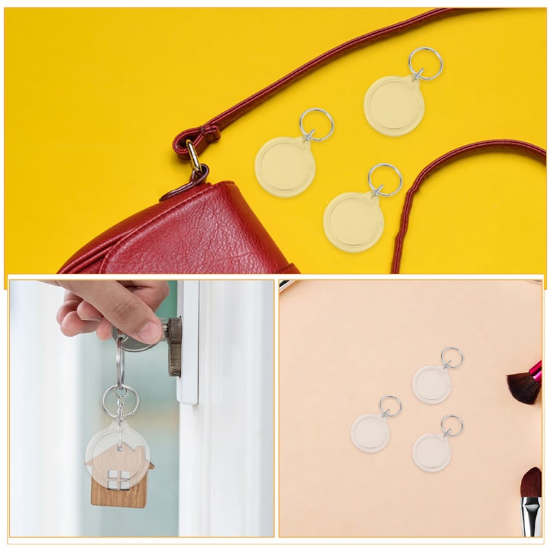 80pcs Photo Keychain: Clear Keychain Photo Frame - Inner 36mm X 36mm Round In Picture Keyring Holder For Daily Use And Presents - Image 5