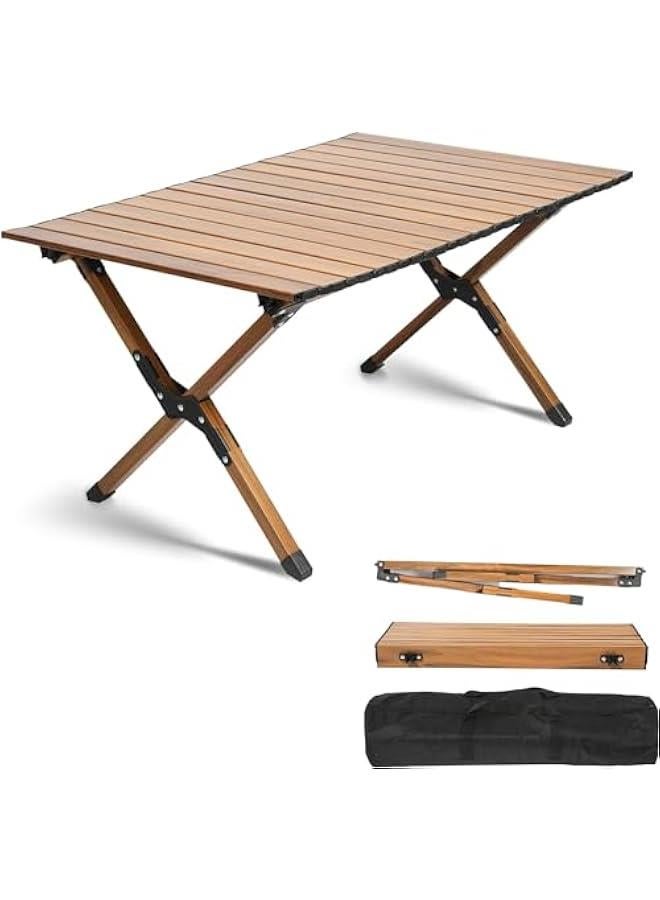 HOOKOR Durku Camping Table,4ft Aluminum Camping Table with Bag, Lightweight Camp Table That Fold Up, for Outdoor/Indoor Picnic, BBQ & Hiking Multipurpose Patio, Garden, Backyard - Image 1