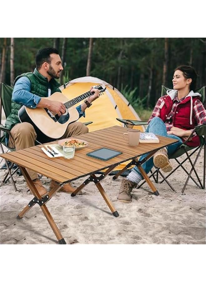 HOOKOR Durku Camping Table,4ft Aluminum Camping Table with Bag, Lightweight Camp Table That Fold Up, for Outdoor/Indoor Picnic, BBQ & Hiking Multipurpose Patio, Garden, Backyard - Image 2
