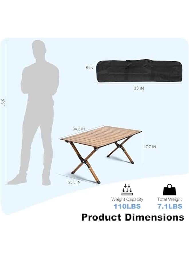 HOOKOR Durku Camping Table,4ft Aluminum Camping Table with Bag, Lightweight Camp Table That Fold Up, for Outdoor/Indoor Picnic, BBQ & Hiking Multipurpose Patio, Garden, Backyard - Image 3