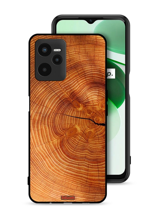 Tolwak Realme C35 Protective Case Cover Crack Wood - Image 1