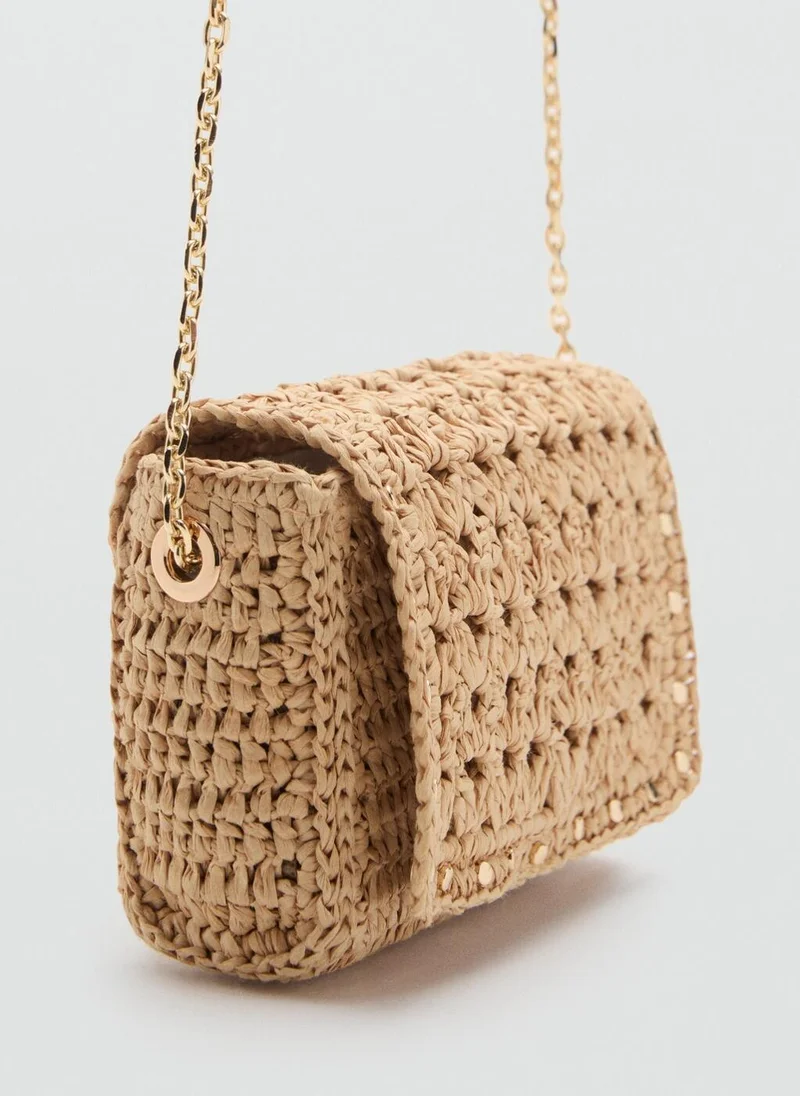 مانجو Mini Natural Fibre Crossbody Bag
