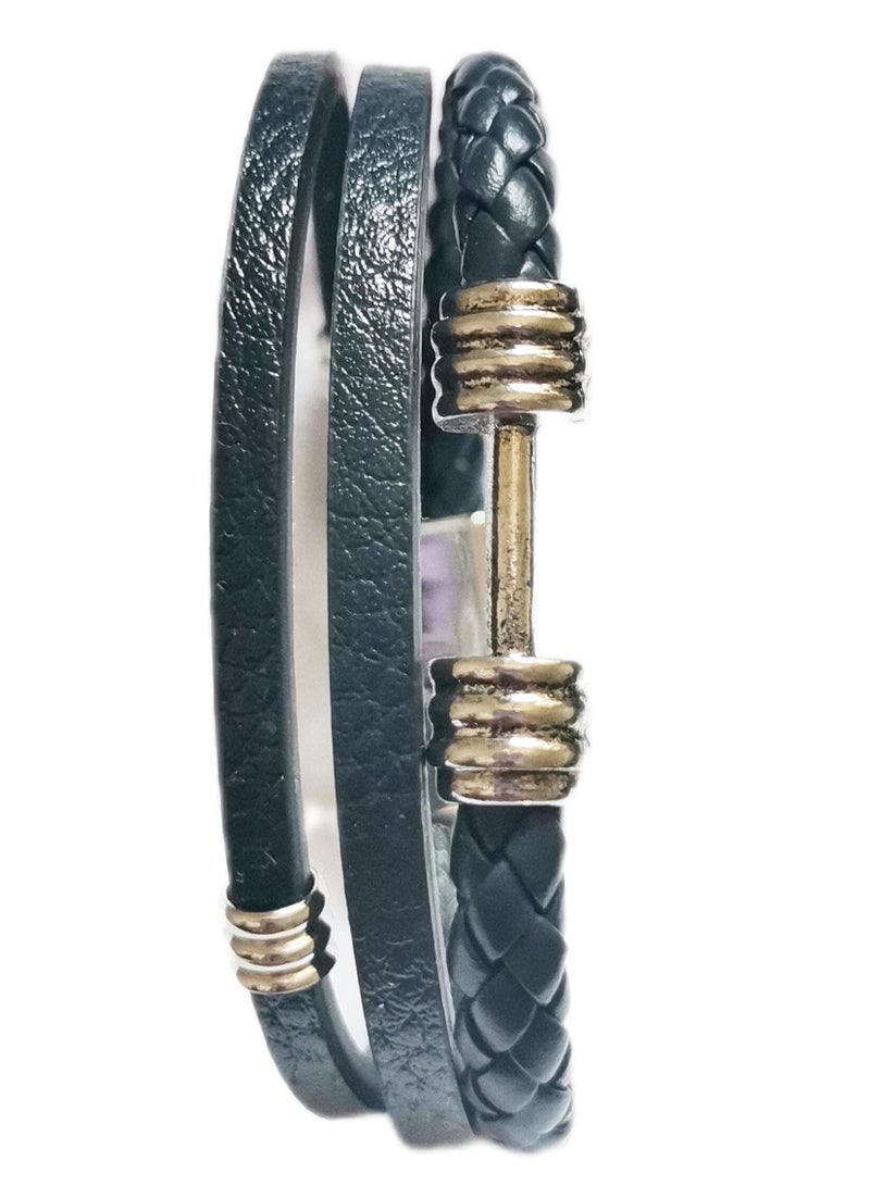 كارينو ساعة رجالية مع مجموعة من الاساور الراقية من الجلد  - Image 3