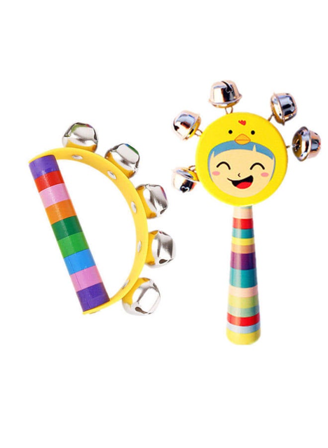 Baby Grasping Training Toy 0-1 Years Old Musical Instrument Rattle Toy Can Bite Boys And Girls Small Rattle-Color:Holding Bell + Smiling Face Rattle - Image 1