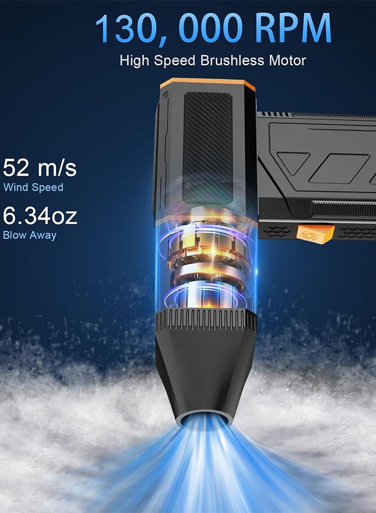 Toby's Handheld Electronic Air Blower 130000RPM Jet Dry Blower Air Duster Fan for Cleaning, Drying, Camping, Outdoors, Cars, Keyboard - Image 3