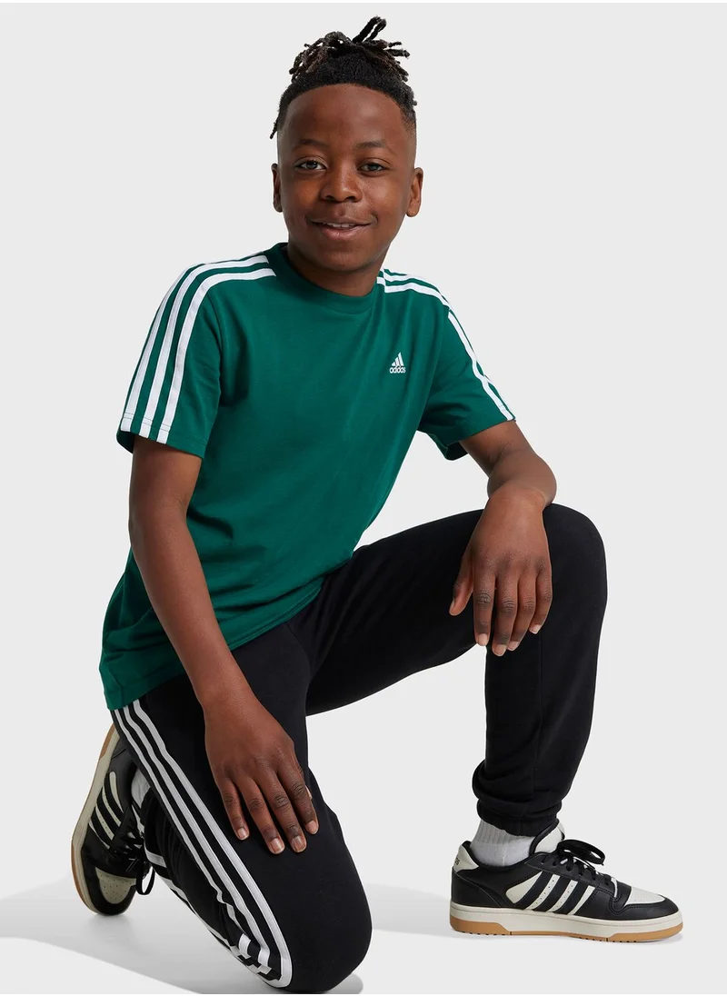 Adidas Youth 3 Stripes Logo T-Shirt