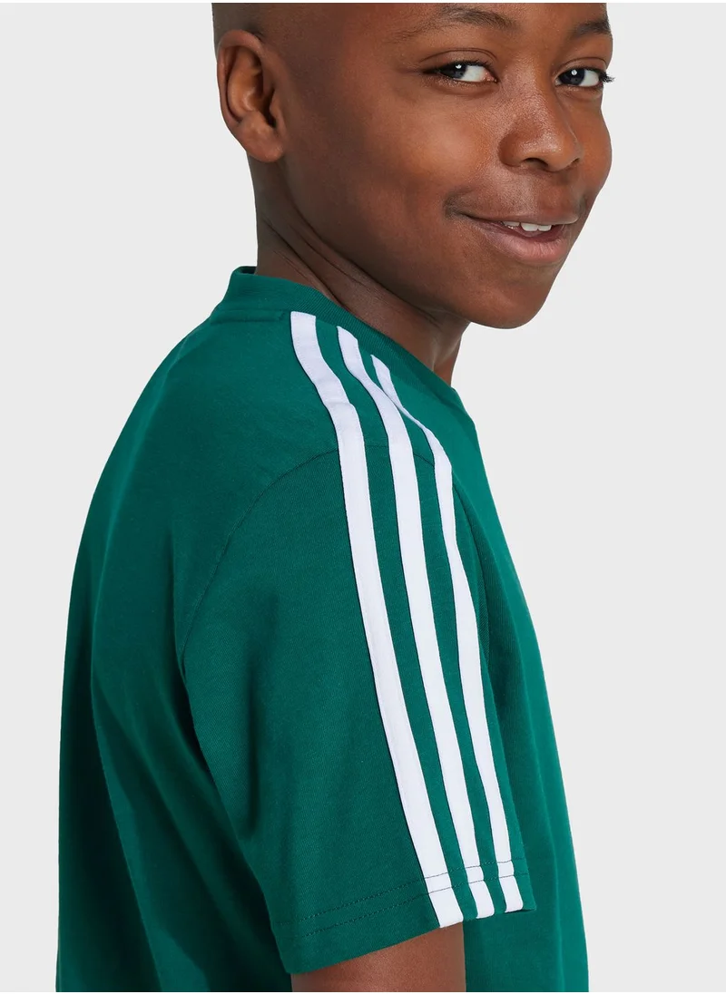Adidas Youth 3 Stripes Logo T-Shirt