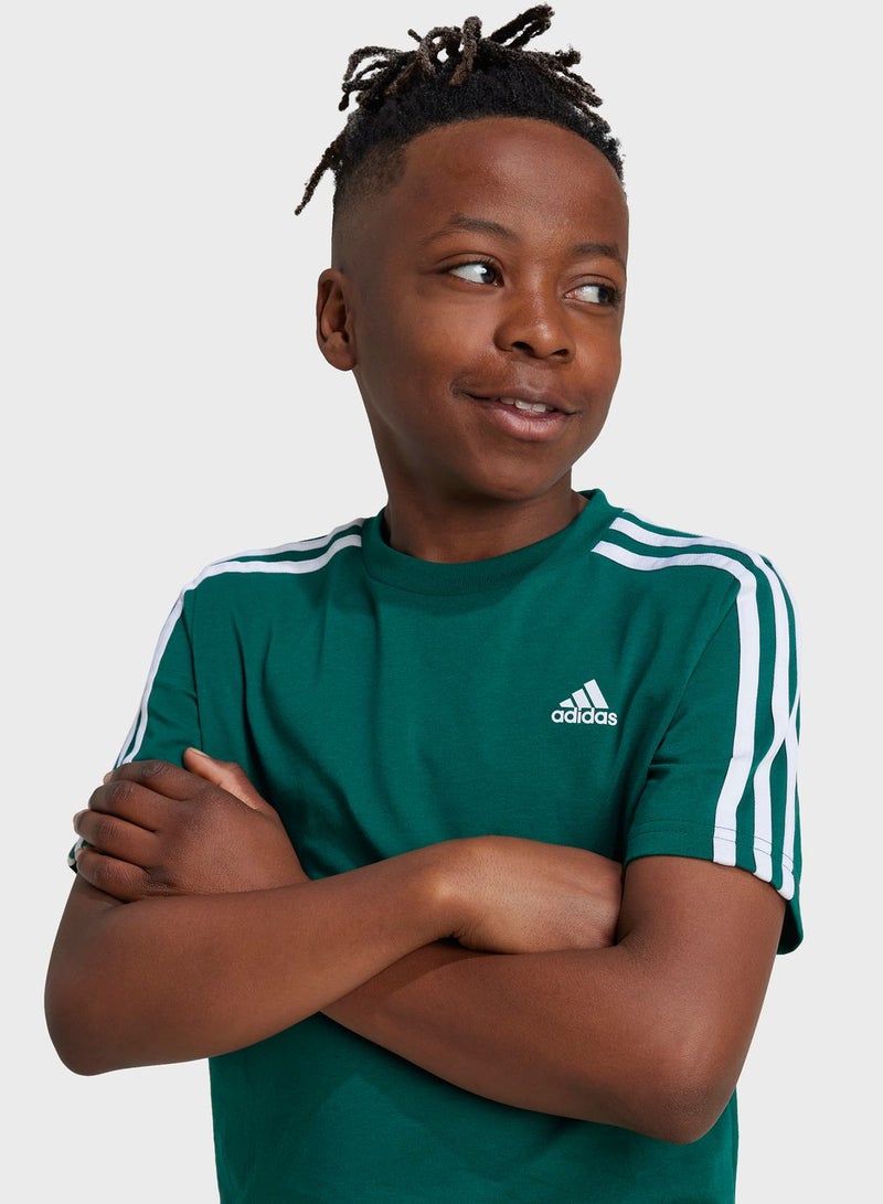 Adidas Youth 3-Stripes Logo T-Shirt - Image 3