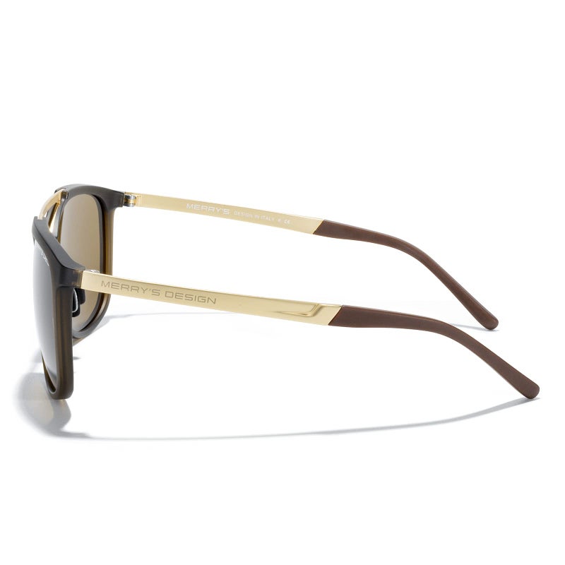 MERRY'S Square Polarized Sunglasses for Men Women Vintage Double Bridge Sunglasses Mirrored Lens - Image 4