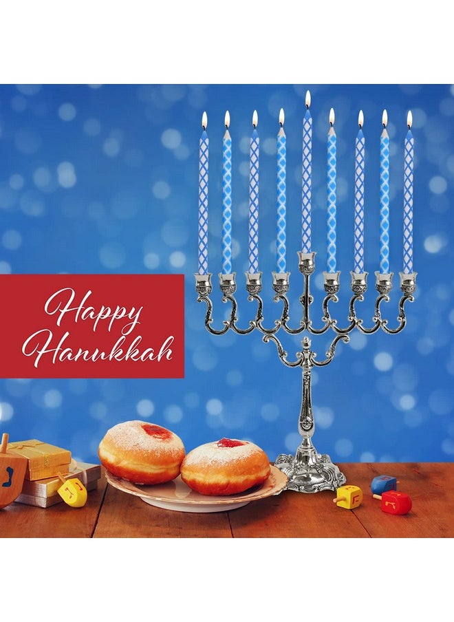 Ner Mitzvah Dripless Chanukah Candles Standard Size - Diamond Etched Blue & White Hanukkah Candles Fits Most Menorahs - Premium Quality Wax - 45 Count for All 8 Nights of Hanukkah - by Ner Mitzvah  - Image 4