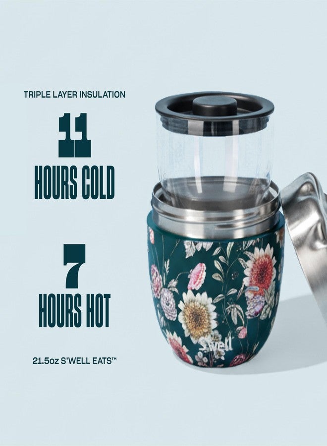 S'well Eats Stainless Steel Food Bowls, 21.5oz, Midnight Botanical, Triple-Layered Vacuum-Insulated Containers Keeps Food Cold for 11 Hours and Hot for 7 hours, Condensation Free, BPA Free, Leakproof - Image 2
