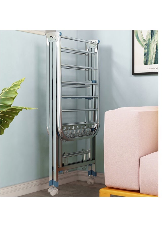 Clothes Drying Rack Stainless Steel 160 CM Cloth Dryer Foldable Cloth Dryer Stand With Wheels - Image 5