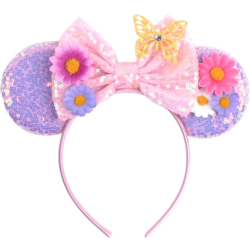 MADO Rapunzel Pink Mouse Ears Headband for Women Girls, Princess Ears for Adult Kids, Hair Accessory for Princess Dress Up, Party Favors, Cosplay, Amusement Park - Image 1