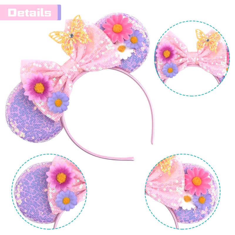 MADO Rapunzel Pink Mouse Ears Headband for Women Girls, Princess Ears for Adult Kids, Hair Accessory for Princess Dress Up, Party Favors, Cosplay, Amusement Park - Image 3