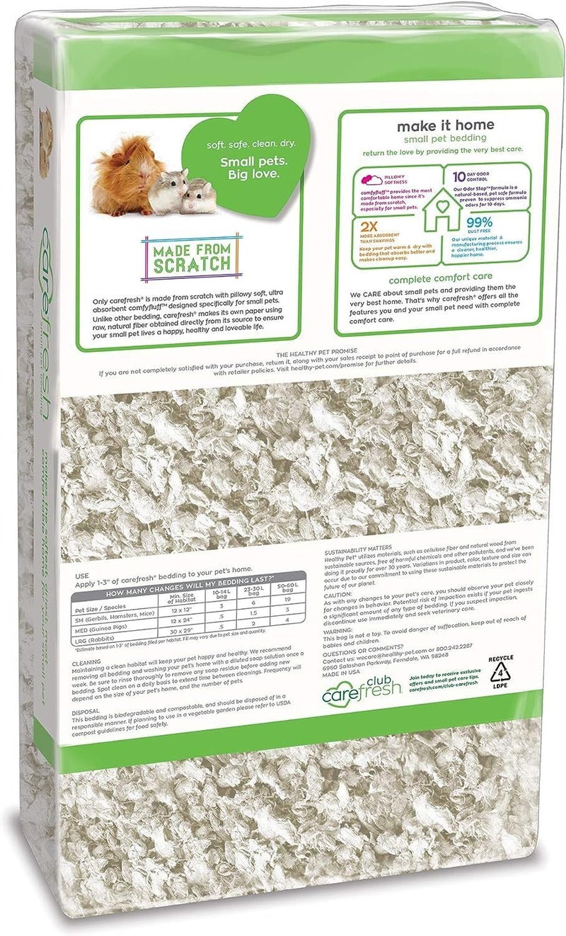 carefresh 99% Dust-Free White Natural Paper Small Pet Bedding with Odor Control, 23 L - Image 2