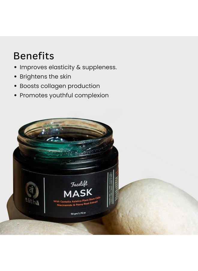 Tatha Facelift Mask With Niacinamide & Centella Asiatica Plant Stem Cells | Hydrates & Brightens Your Skin, Instant Brightening & Anti-Aging, Cooling Effect | Gentle Gel-Based Mask | 50 GMS - Image 3