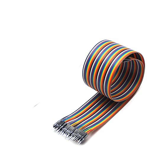 Fielect Dupont Jumper Wires Breadboard Jumper Wires Colorful Ribbon Cables 40pin 50cm Long Male to Male 1Pcs - Image 1