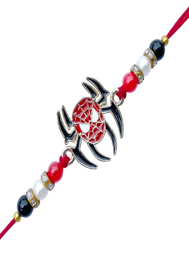 Fabdrap - Cute Cartoon Superhero Rakhi for Kids Boy & Girl Brother/Sister - Rakhi Combo with Greeting Card & Roli Chawal (SpiderMLEG) - Image 1