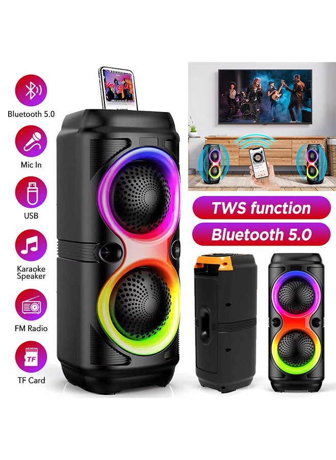 JL Audio - RGB Bluetooth Speaker with FM Radio, USB Port, and TF Card Reader and Microphone Socket Model JL-4403 - Image 1