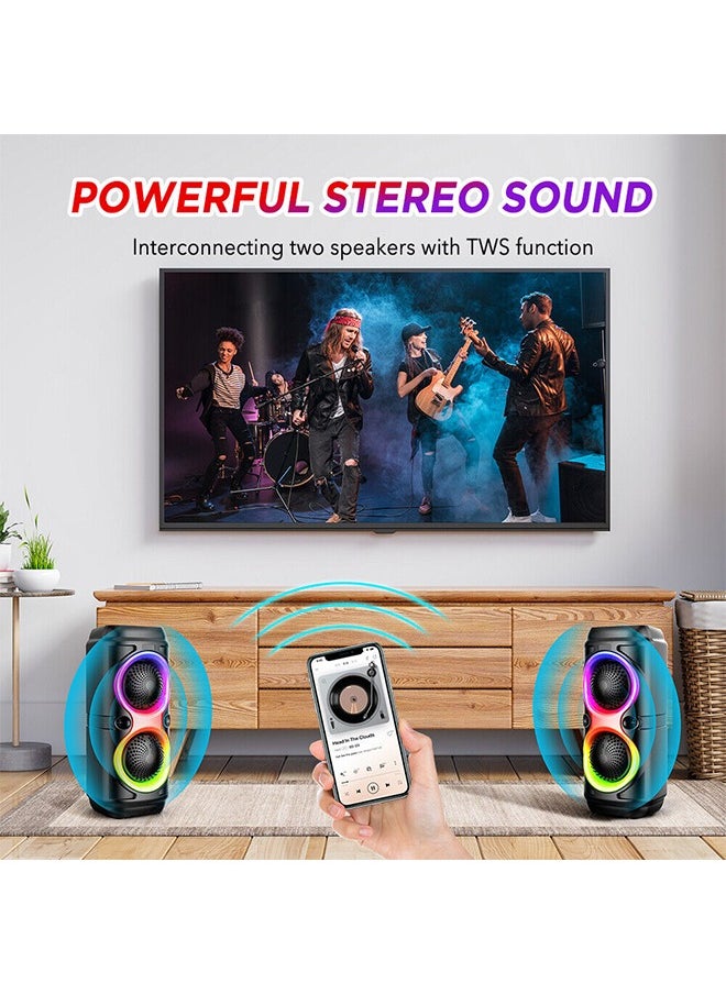 JL Audio - RGB Bluetooth Speaker with FM Radio, USB Port, and TF Card Reader and Microphone Socket Model JL-4403 - Image 1