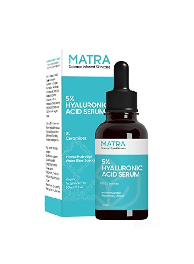 Matra 5% Hyaluronic Acid Serum for Face for Glowing Skin & Intense Hydration | Daily Moisturizing Face Serum with Vitamin B5 and Ceramides | Facial serum for all skin types | Water Glow Serum | 30 ml - Image 2