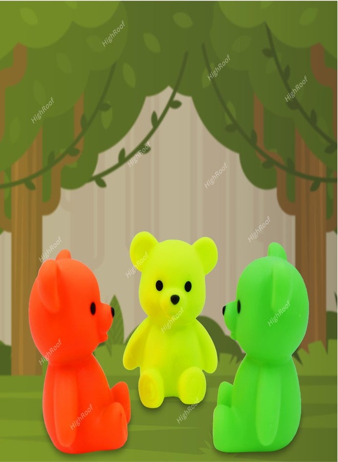 HighRoof Squeezy Teddies Toy Bathing Toy for Baby Whistle Toys for Infants Toddlers Children Age 4 Months Chu Chu Toy Set Non-Toxic, BPA Free Colorful Soft Rubber (Squeezy Teddies) (Pack of 3 pc) - Image 2