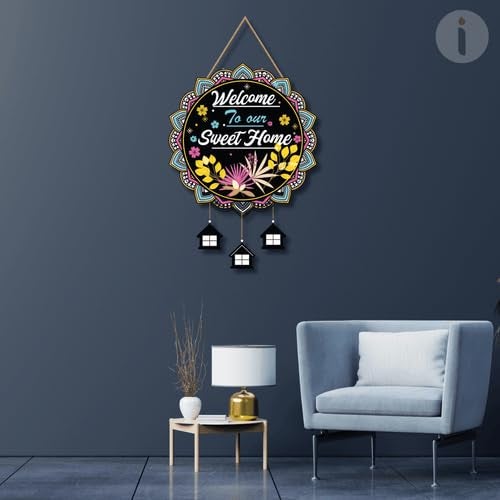 Art Monk Welcome To Our Sweet Home Wall Hanging item for Living Room Bedroom Home Decor Gifts Quotes Decor Item Wall Art For Hall Mdf Wall Decoration - Image 4