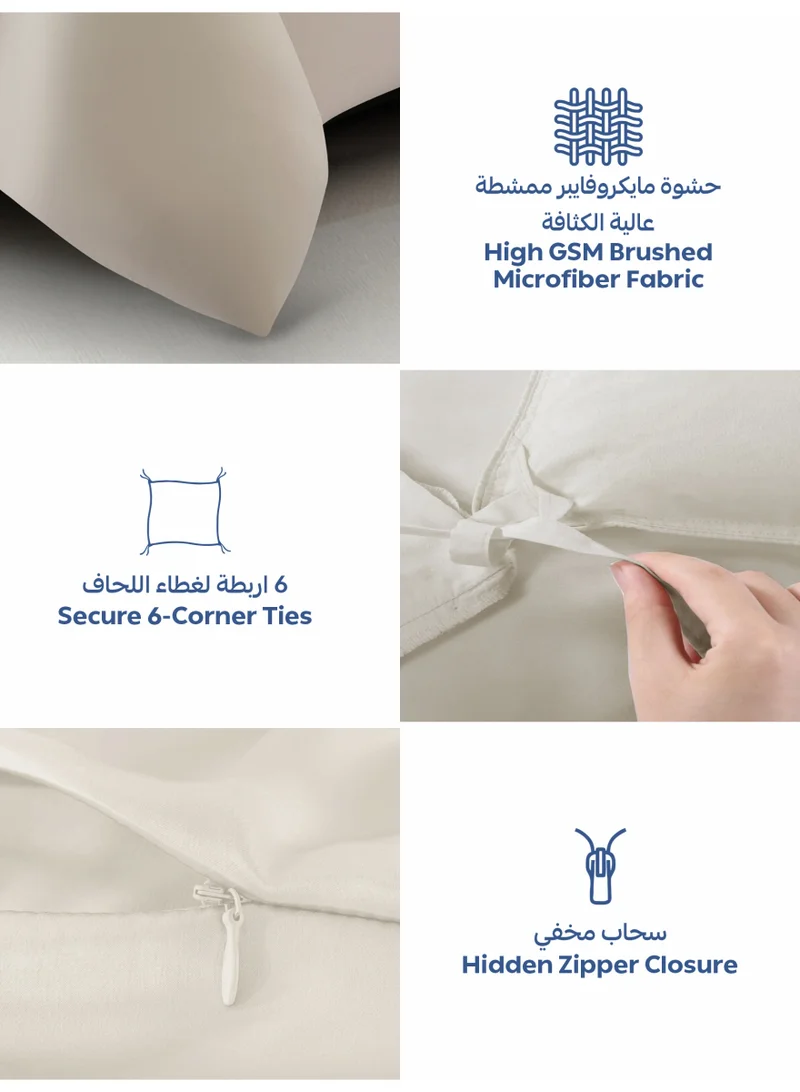 Donetella KING (200x200 cm) Solid Duvet Cover Set, Fits 200 × 200 cm Bed, King Size 6-Piece Set, Brushed Microfiber Without Filler  | Best Price UAE