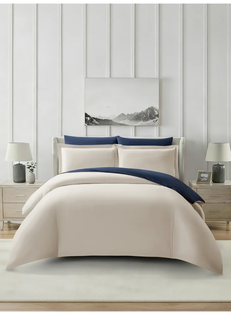 Solid Duvet Cover Set, Fits 200 × 200 cm Bed, King Size 6-Piece Set, Brushed Microfiber Without Filler