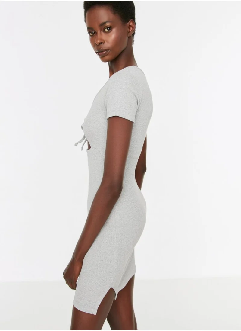 trendyol Cut Out Tie Detail Knitted Dress