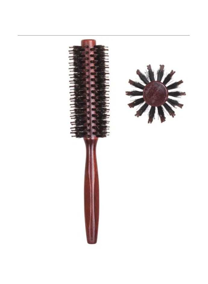 Wooden Hair Brush Round Brown - Image 2