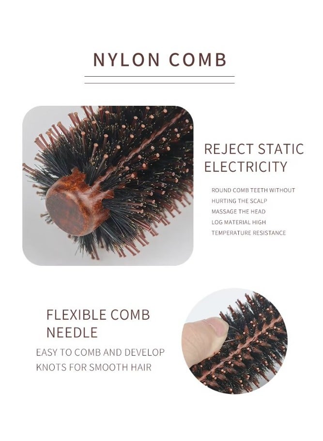 Wooden Hair Brush Round Brown - Image 5