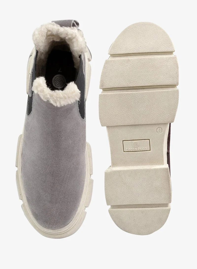 Bacca Bucci Grey Alpine Armor Chelsea Snow Boots with Suede and Fur for Men | Best Price UAE