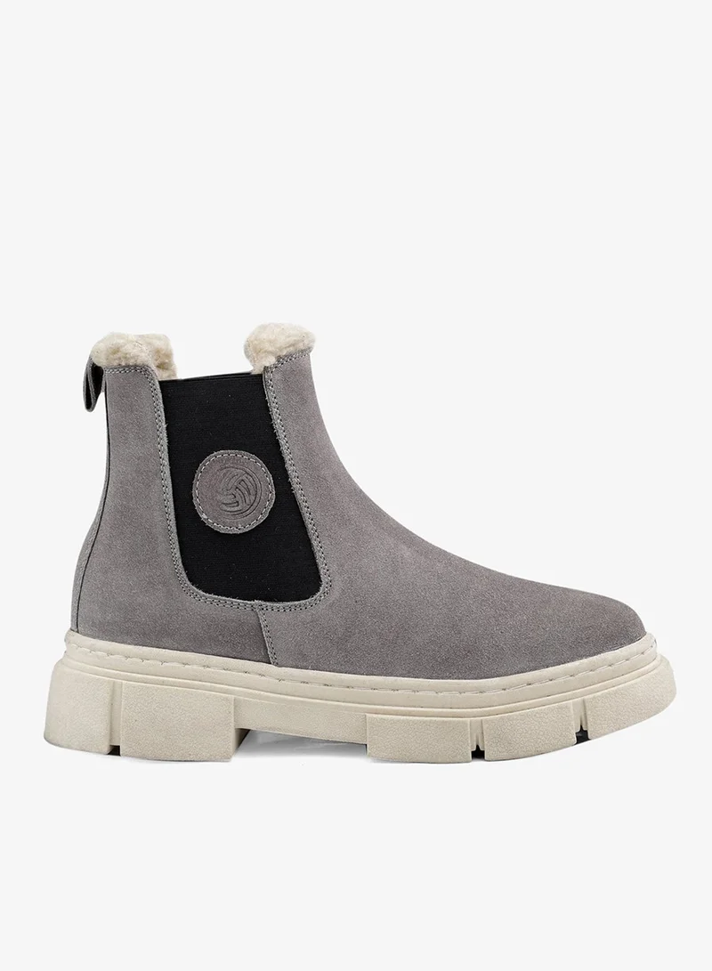Bacca Bucci Grey Alpine Armor Chelsea Snow Boots with Suede and Fur for Men | Best Price UAE